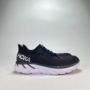 Hoka One One Clifton 7 Black White Running Shoes 1110509 BWHT Women's Size 8.5